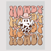 Howdy Honky Tonk Ghost DTF Transfer | Spooky Western Halloween Graphic